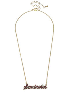 FSU Pave Autograph Enamel Necklace