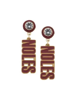 FSU Noles Resin Block Letter Earrings