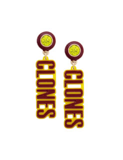 ISU Clones Resin Block Letter Earrings