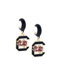 USC Enamel Logo Huggie Hoop Earrings