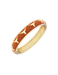 UT Longhorns Sculpted Enamel Logo Hinge Bangle