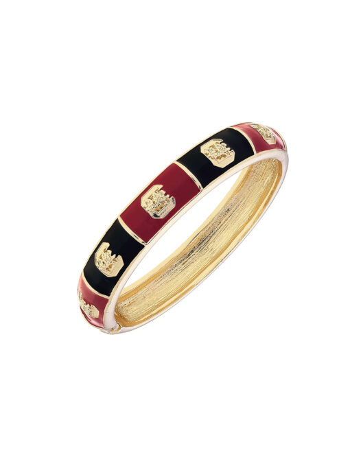 USC Sculpted Enamel Checkered Hinge Bangle