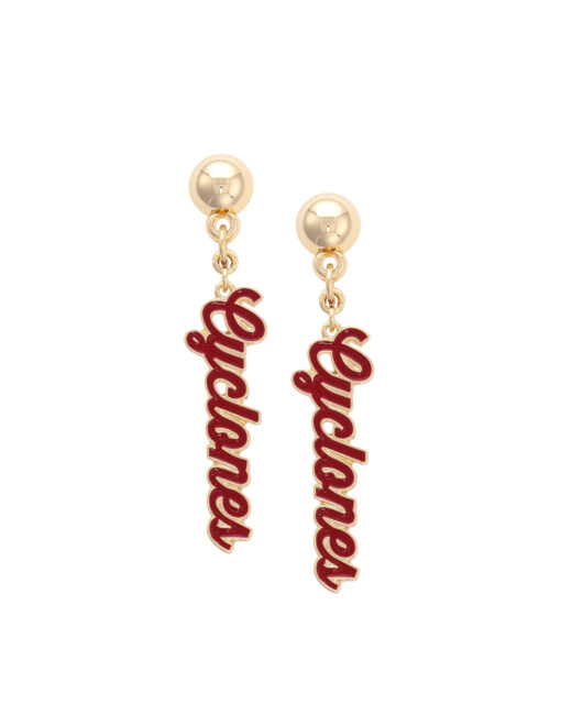 ISU Cyclones Enamel Script Earrings