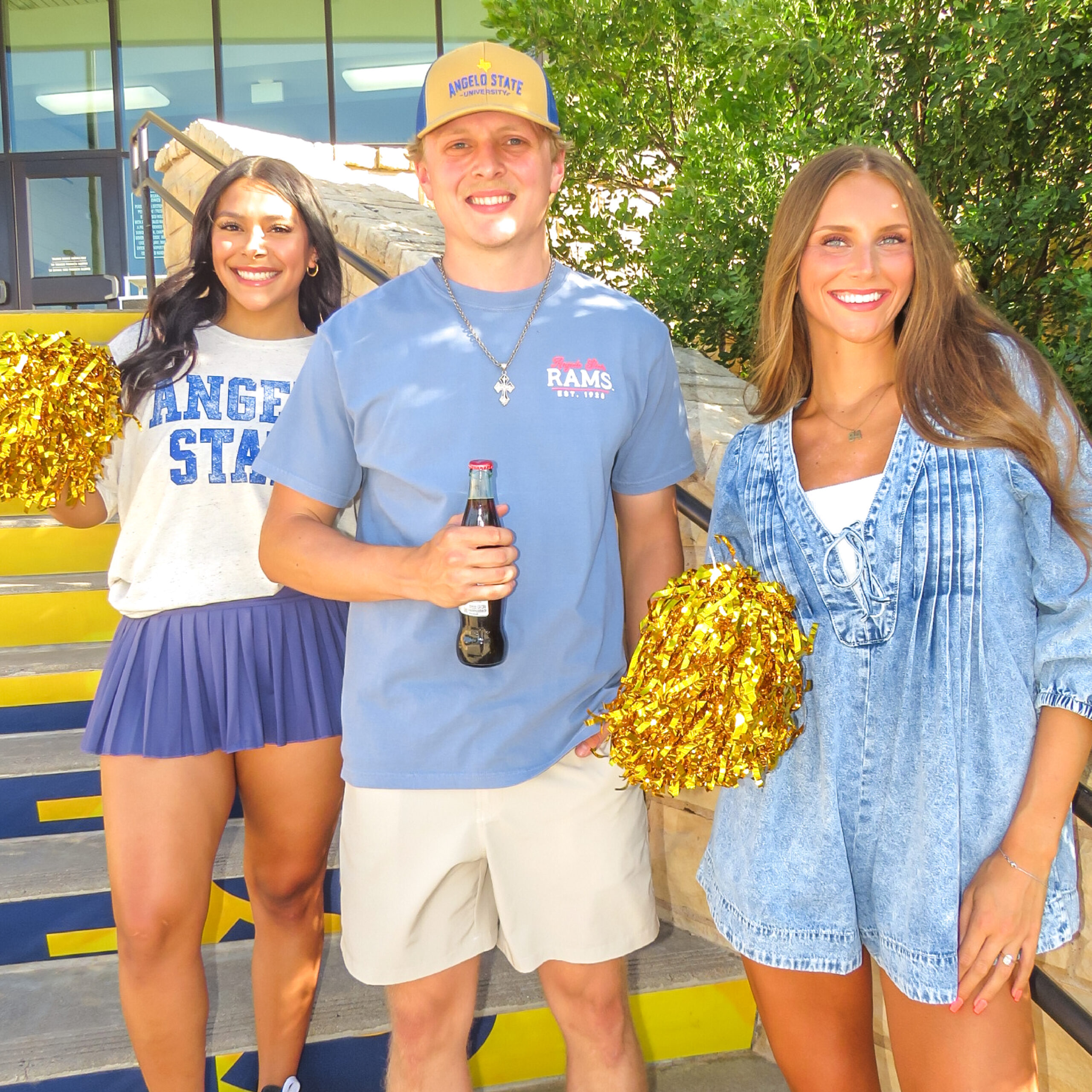 Group of people wearing Angelo State apparel