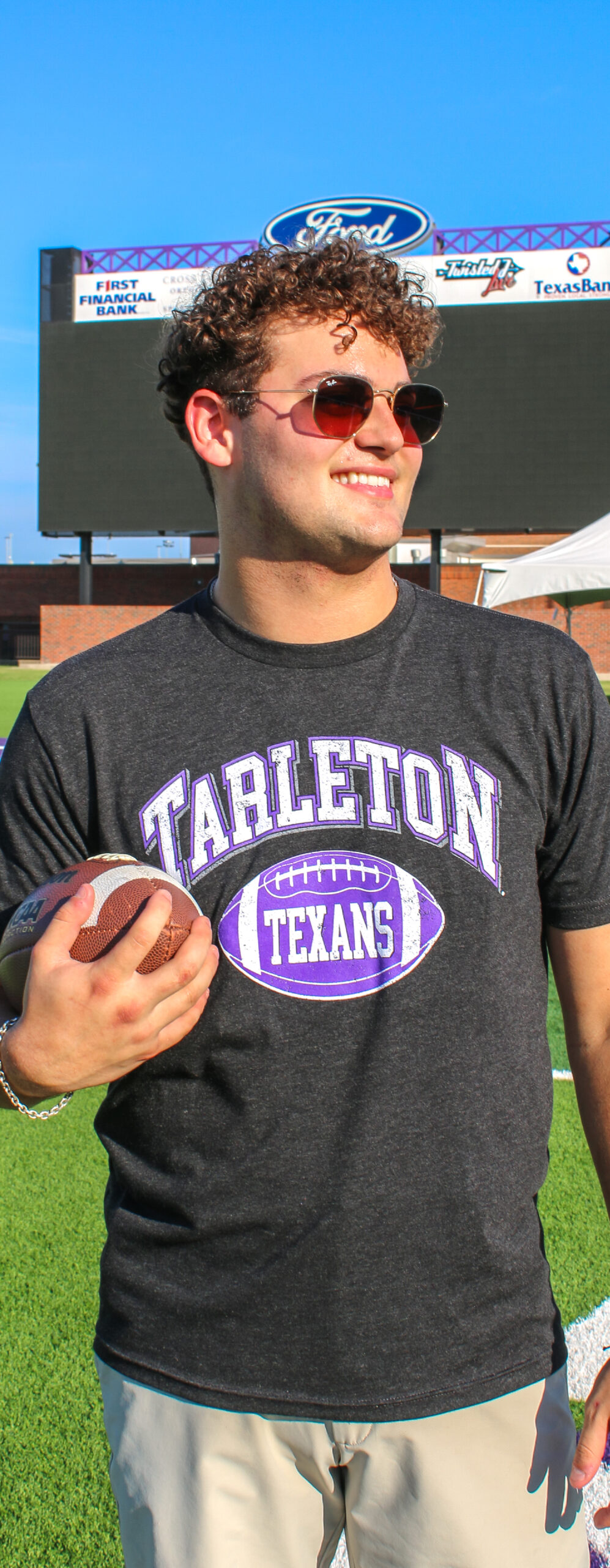 Man wearing Tarleton State apparel