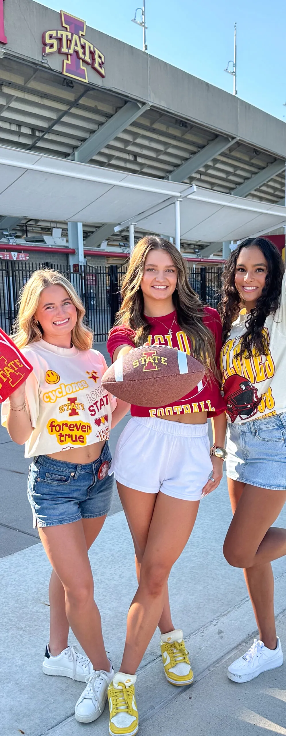Girls wearing Iowa State apparel