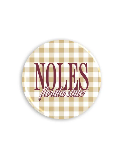 FSU 3" Gingham Button