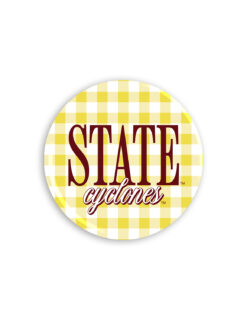 ISU 3" Gingham Button