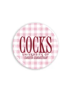 USC 3" Gingham Button