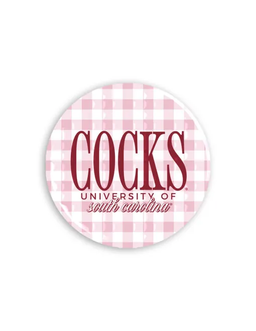 USC 3" Gingham Button