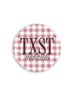 TXST 3" Gingham Button