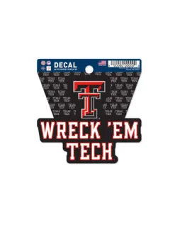 TTU Wreck 'Em Tech Clean Cut Decal