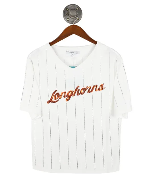 UT Ball Game Rhinestone Striped Tee