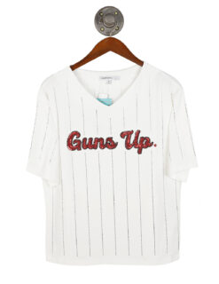 TTU Ball Game Rhinestone Striped Tee