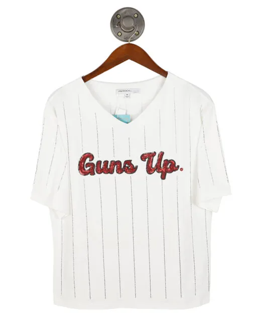 TTU Ball Game Rhinestone Striped Tee