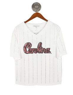 USC Ball Game Rhinestone Striped Tee