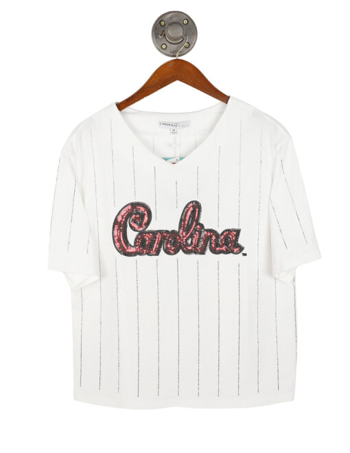 USC Ball Game Rhinestone Striped Tee