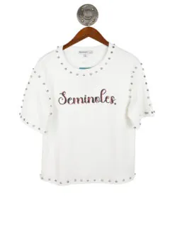 FSU Sequin Script Jeweled Tee