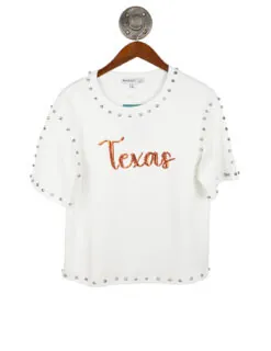 UT Sequin Script Jeweled Tee