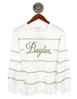 BU Threaded Script Sweater