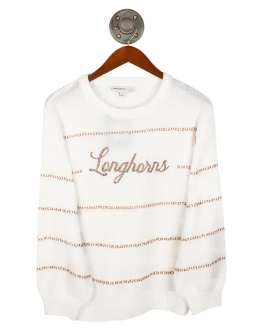 UT Threaded Script Sweater