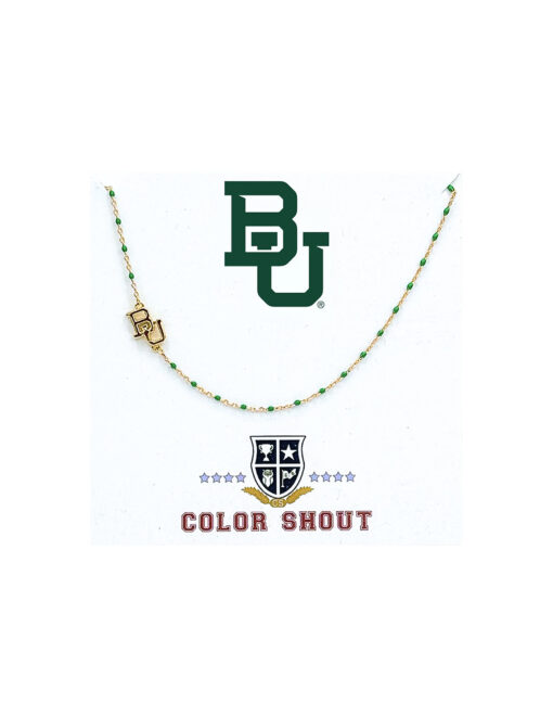 BU Side Set Logo Necklace