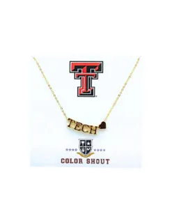 TTU College Heart Necklace